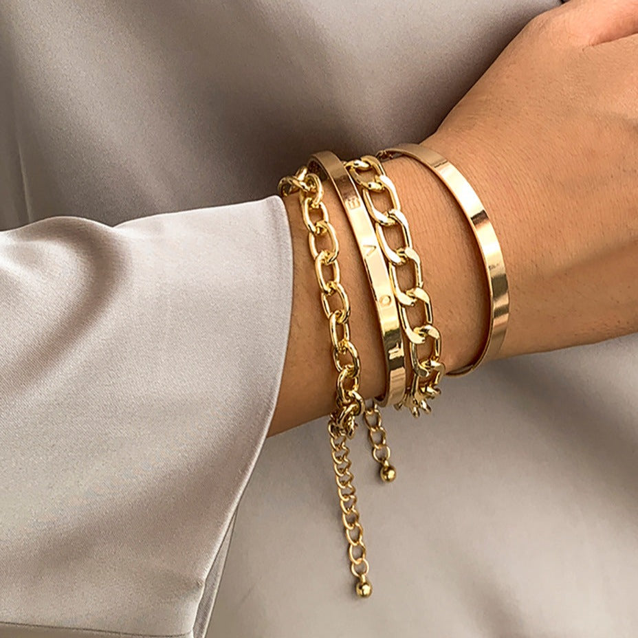 Conjunto de 4 Pulseiras Minimalistas