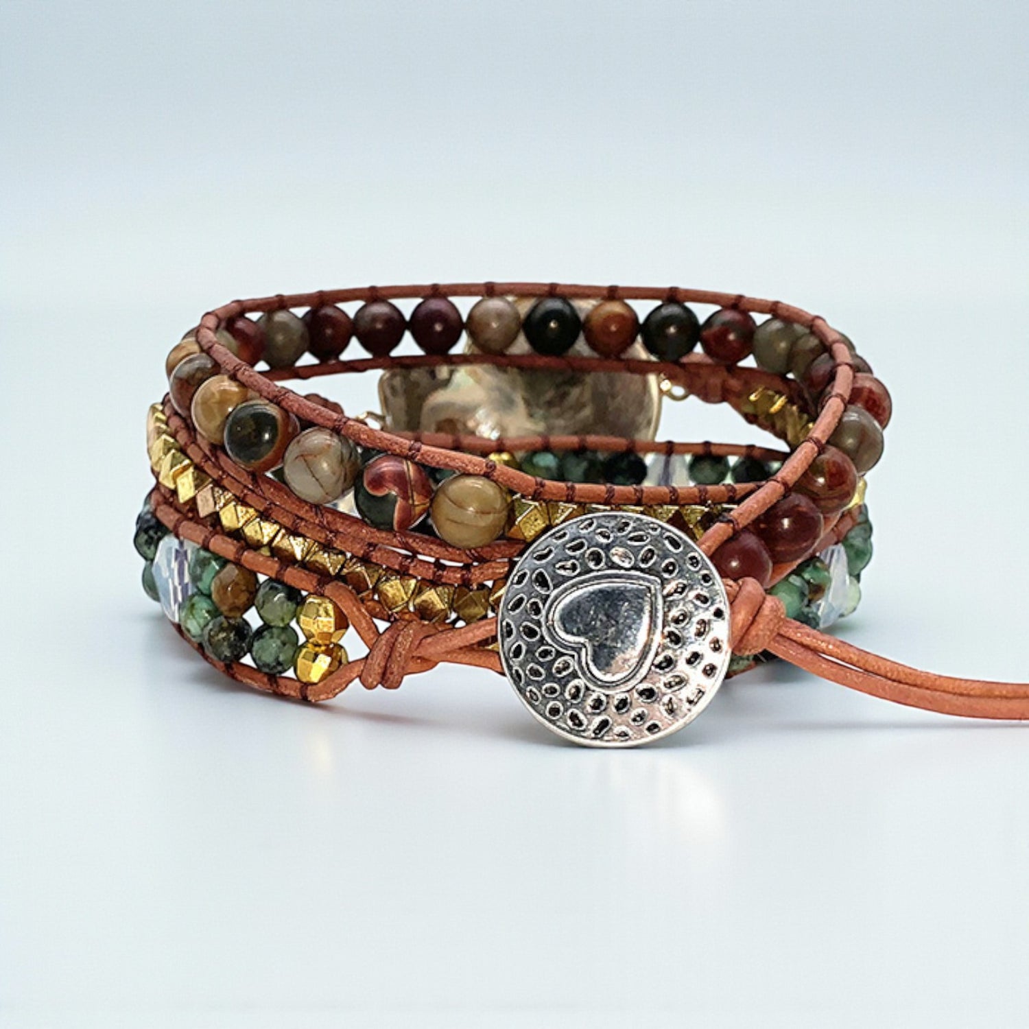 Pulseira Boémia em Pedra Natural