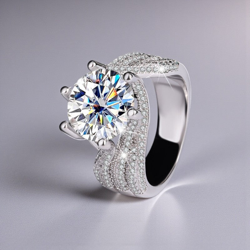 Anel em Prata 925 com Moissanite