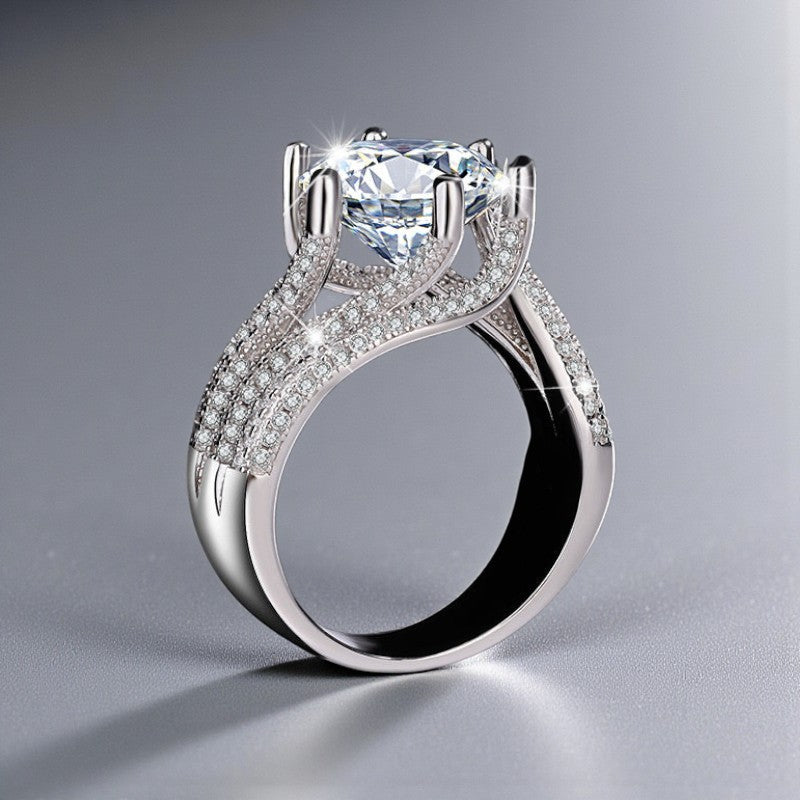 Anel em Prata 925 com Moissanite