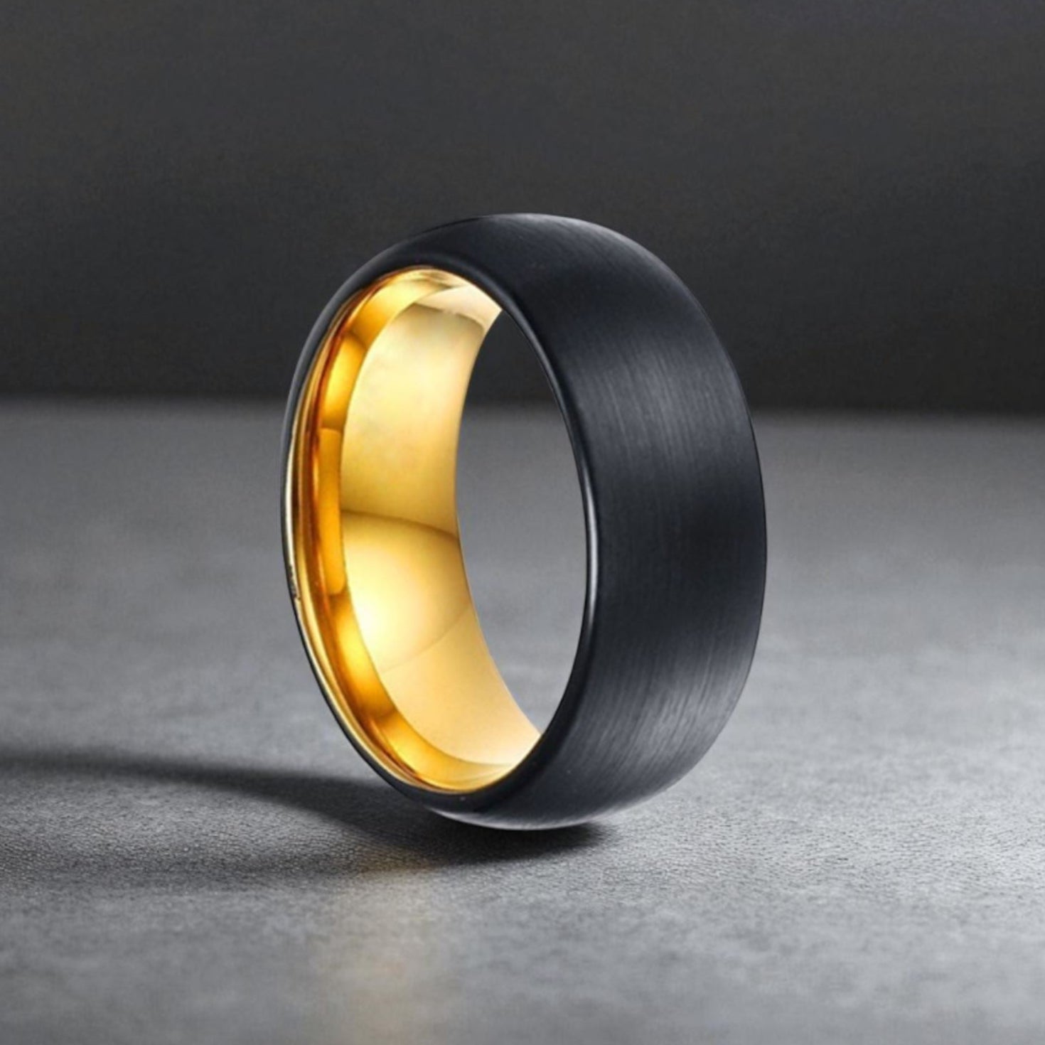 Anel em Aço de Tungsténio Escovado