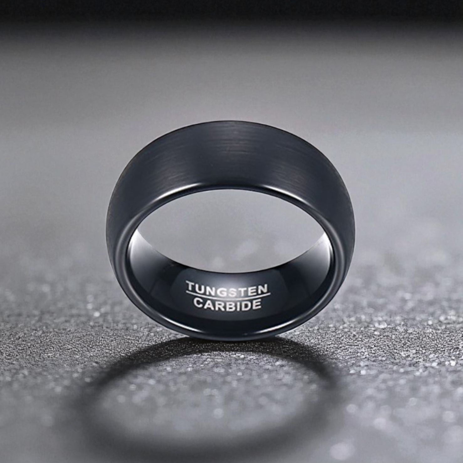 Anel em Aço de Tungsténio Escovado