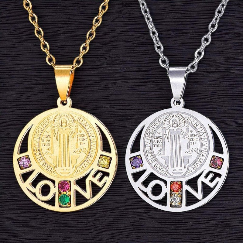 Colar São Bento em Aço Inoxidável