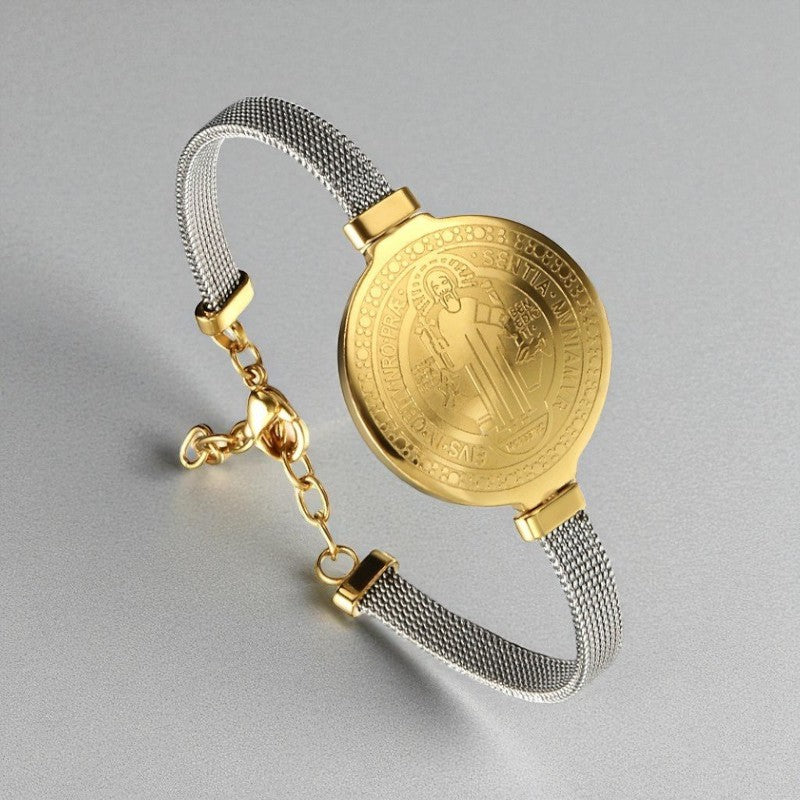 Pulseira São Bento em Aço Inoxidável