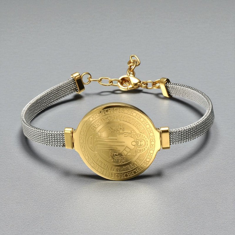 Pulseira São Bento em Aço Inoxidável