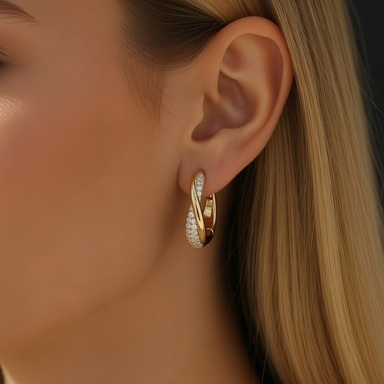 Brincos Argola com Zircónias