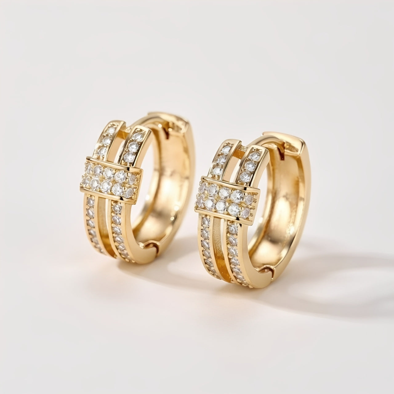 Brincos Argola com Zircónias