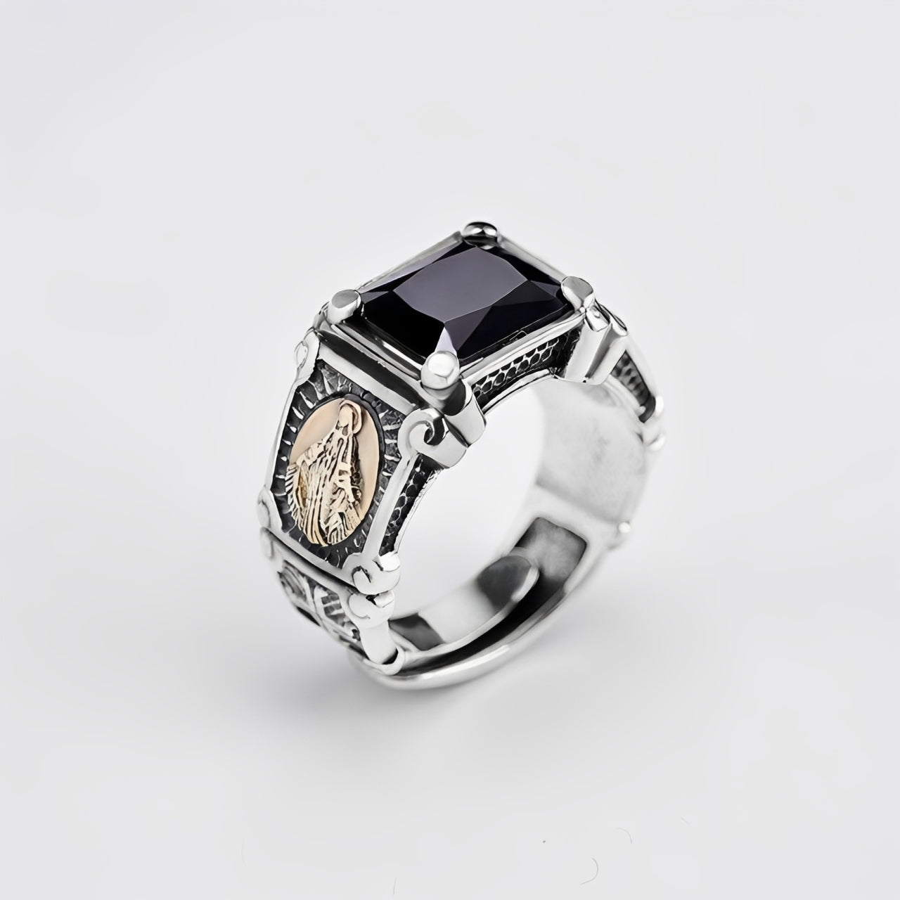 Anel em Prata 925 com Ónix Negro