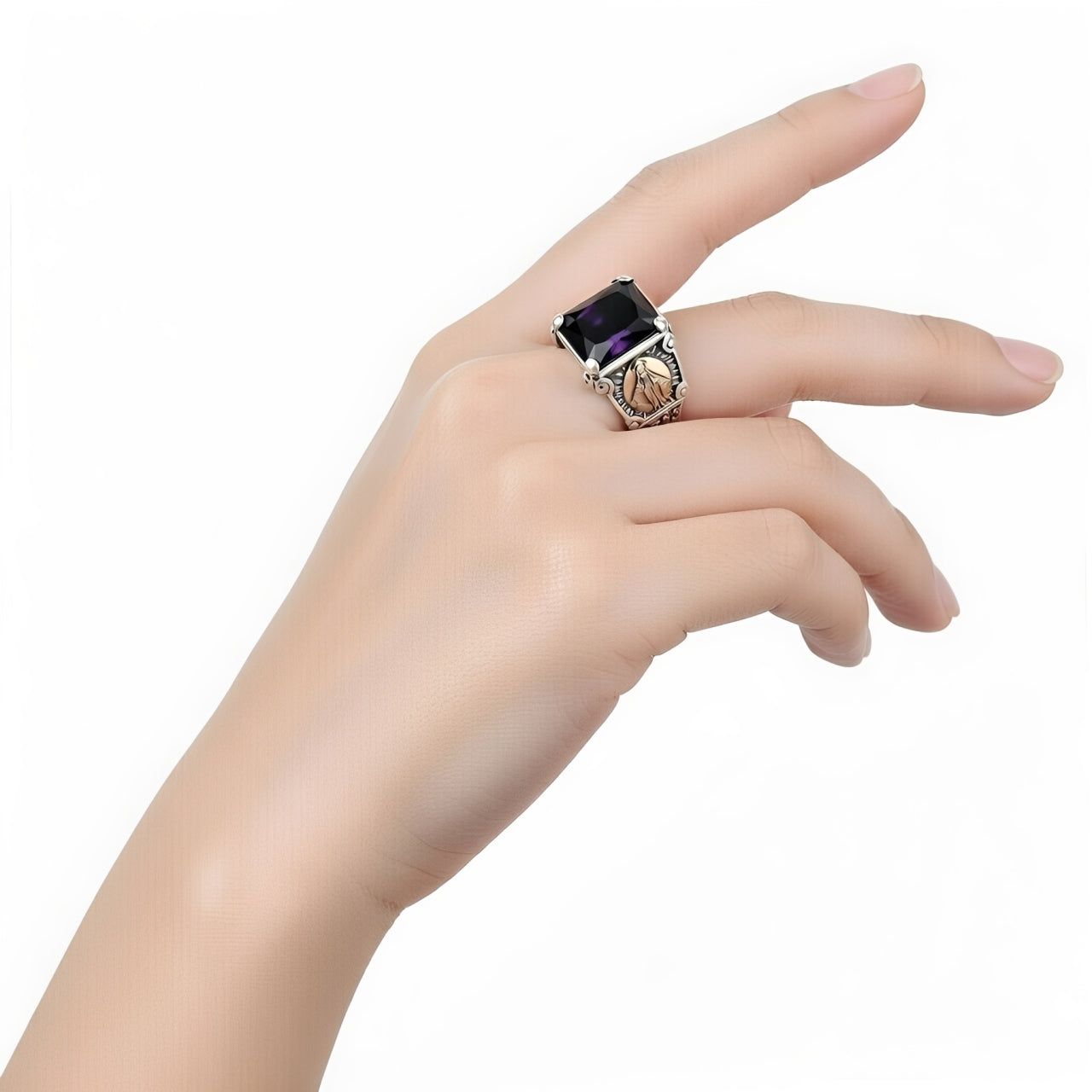 Anel em Prata 925 com Ónix Negro