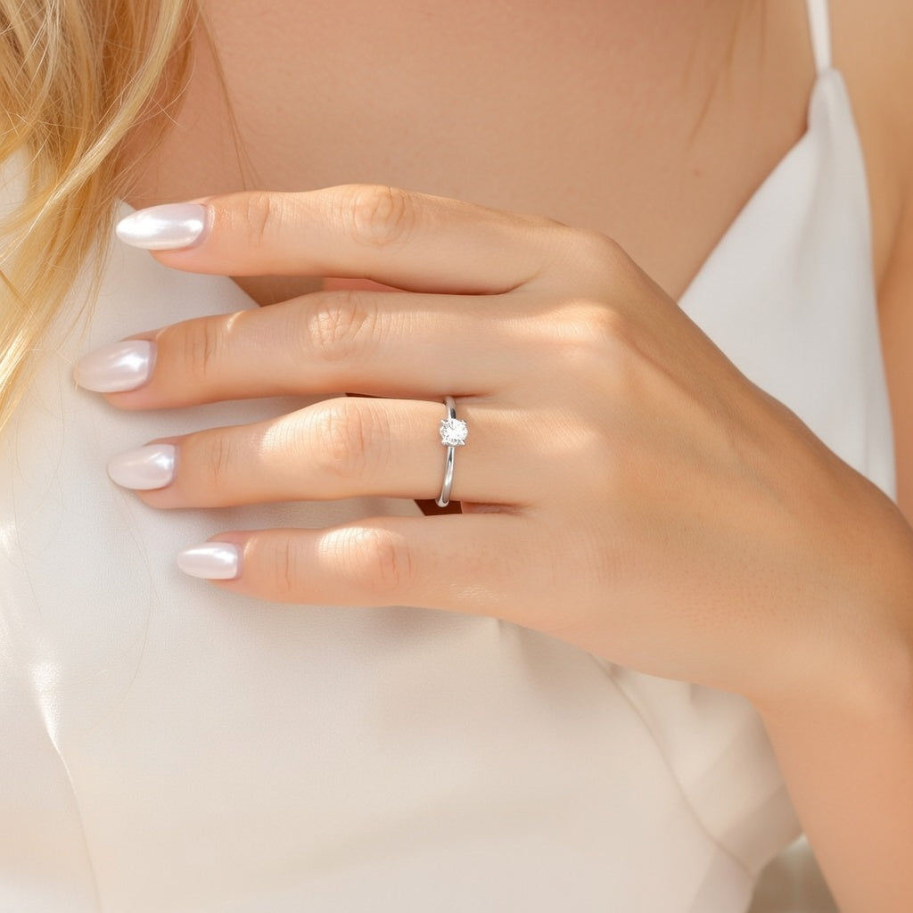 Anel Solitaire em Zircónia