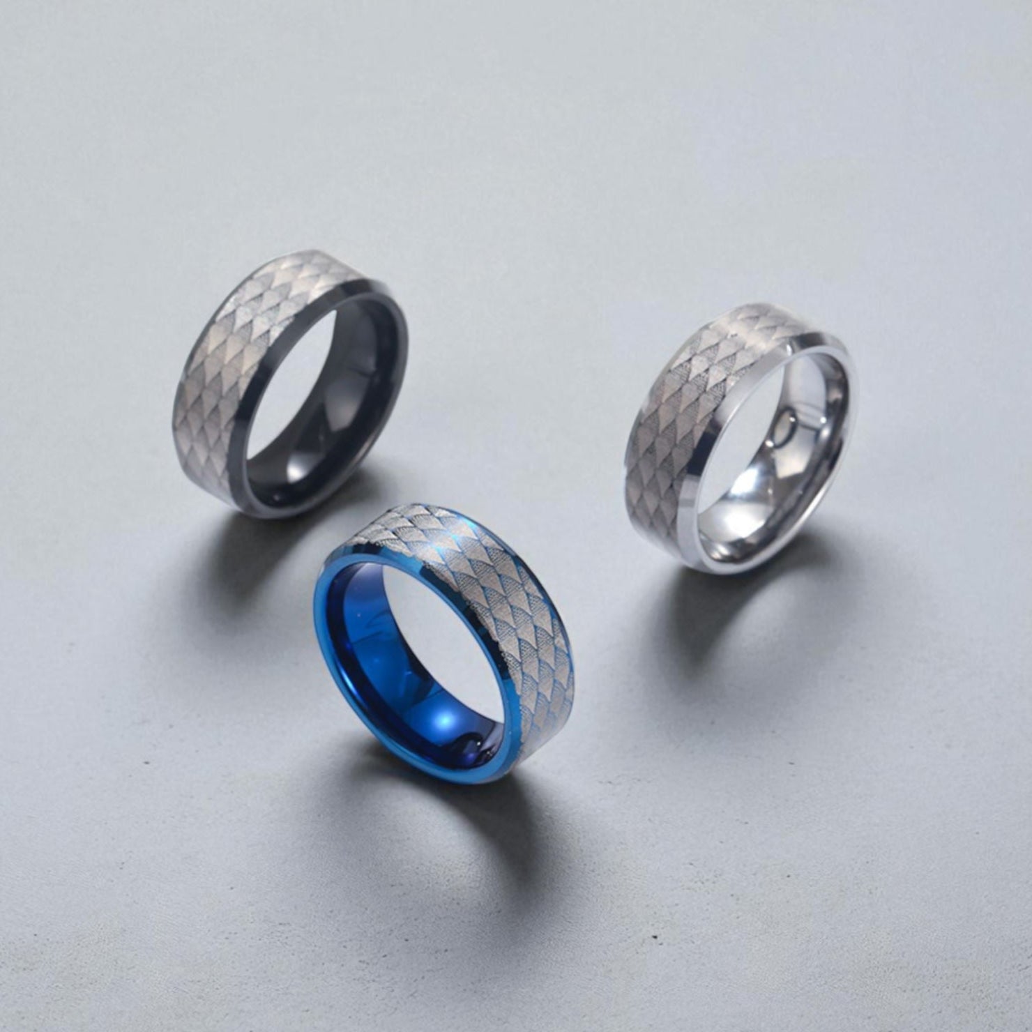 Anel Diamantado em Aço de Tungsténio