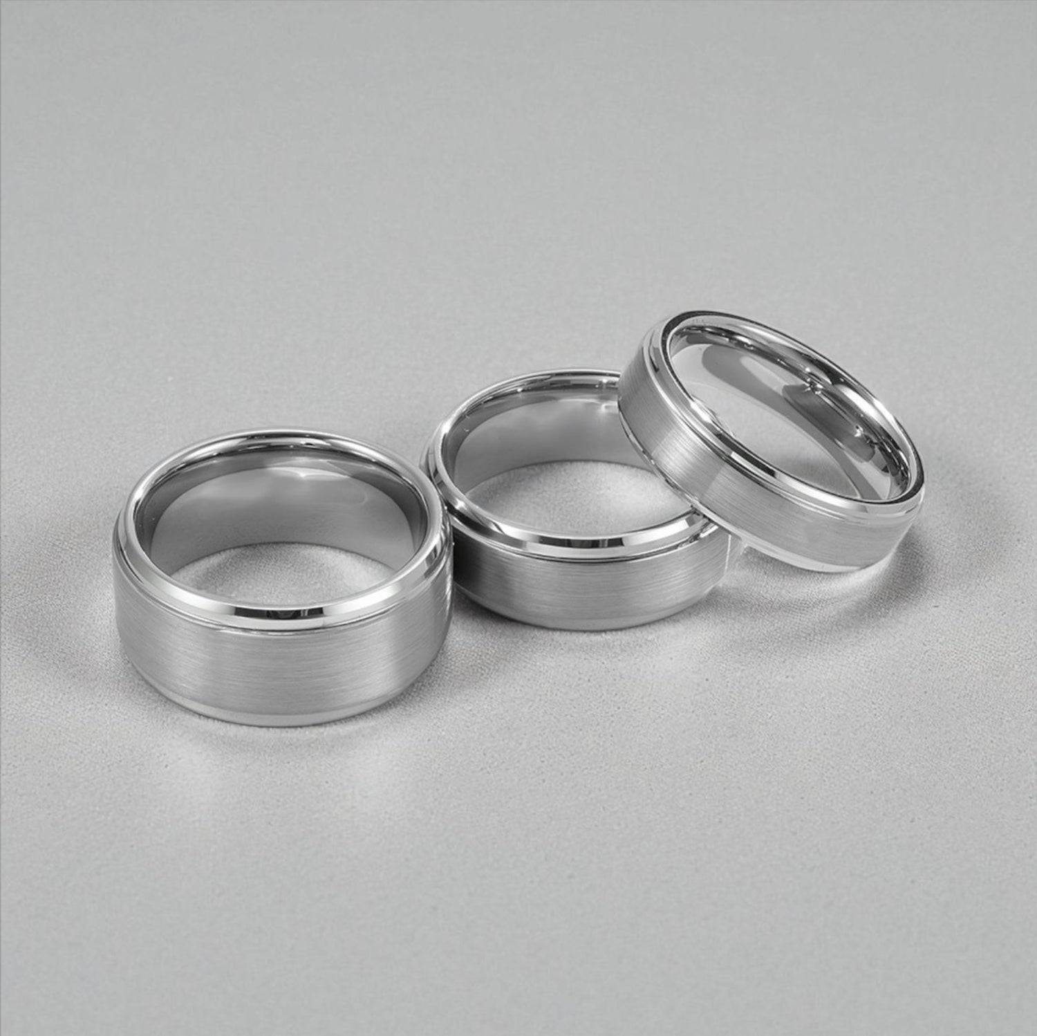 Anel em Aço de Tungsténio Escovado