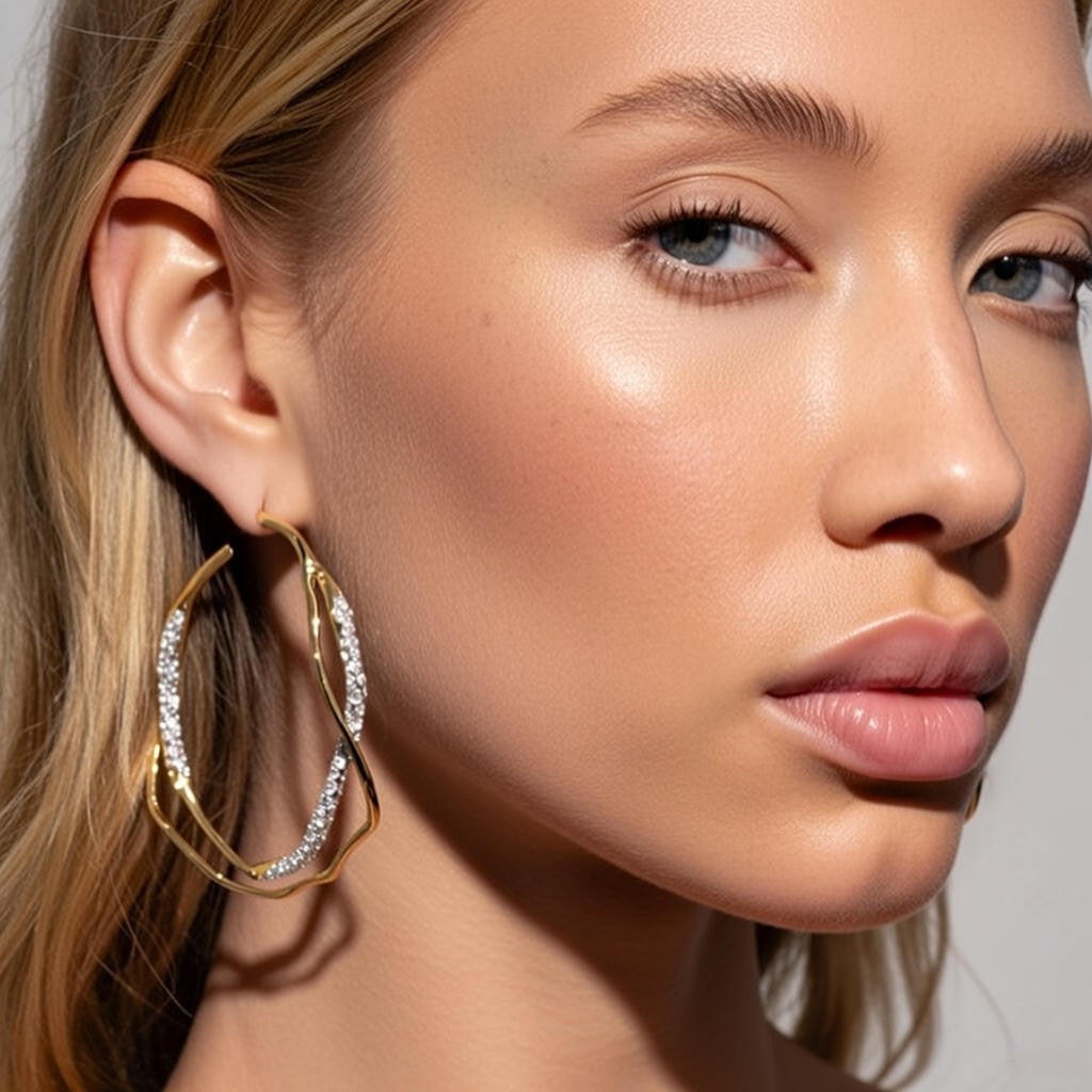 Brincos Two-Tone Elegance