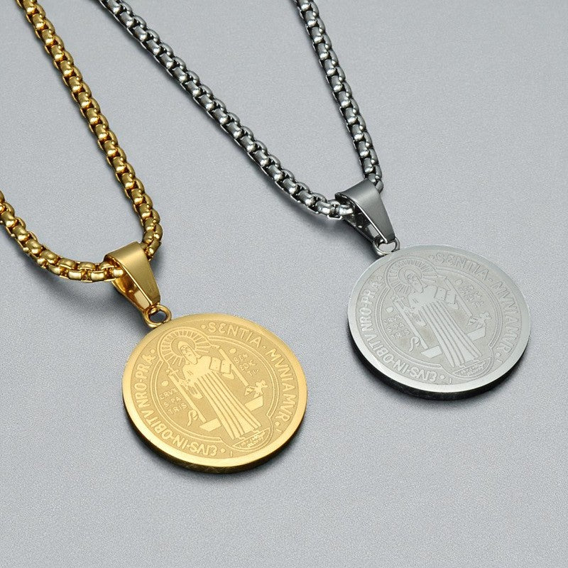 Colar São Bento em Aço Inoxidável