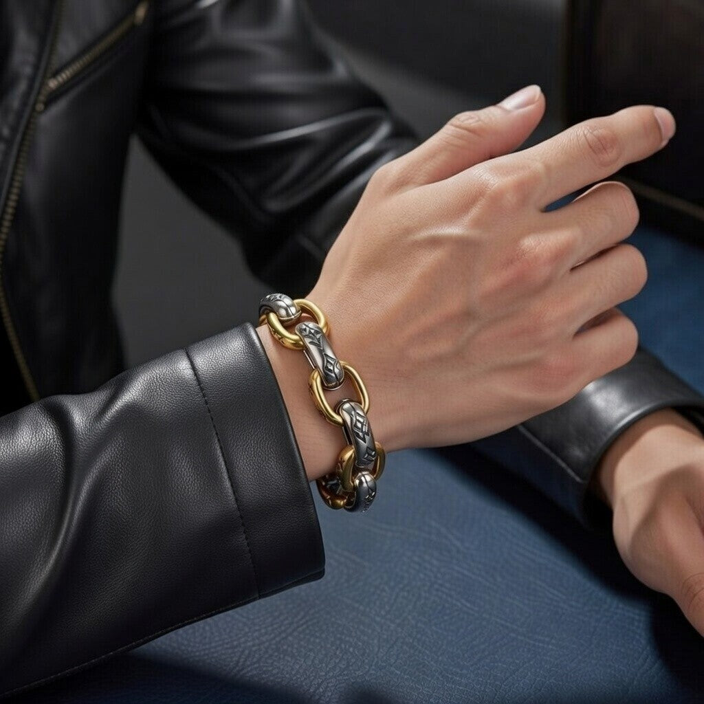 Pulseira Retro em Aço Titânio