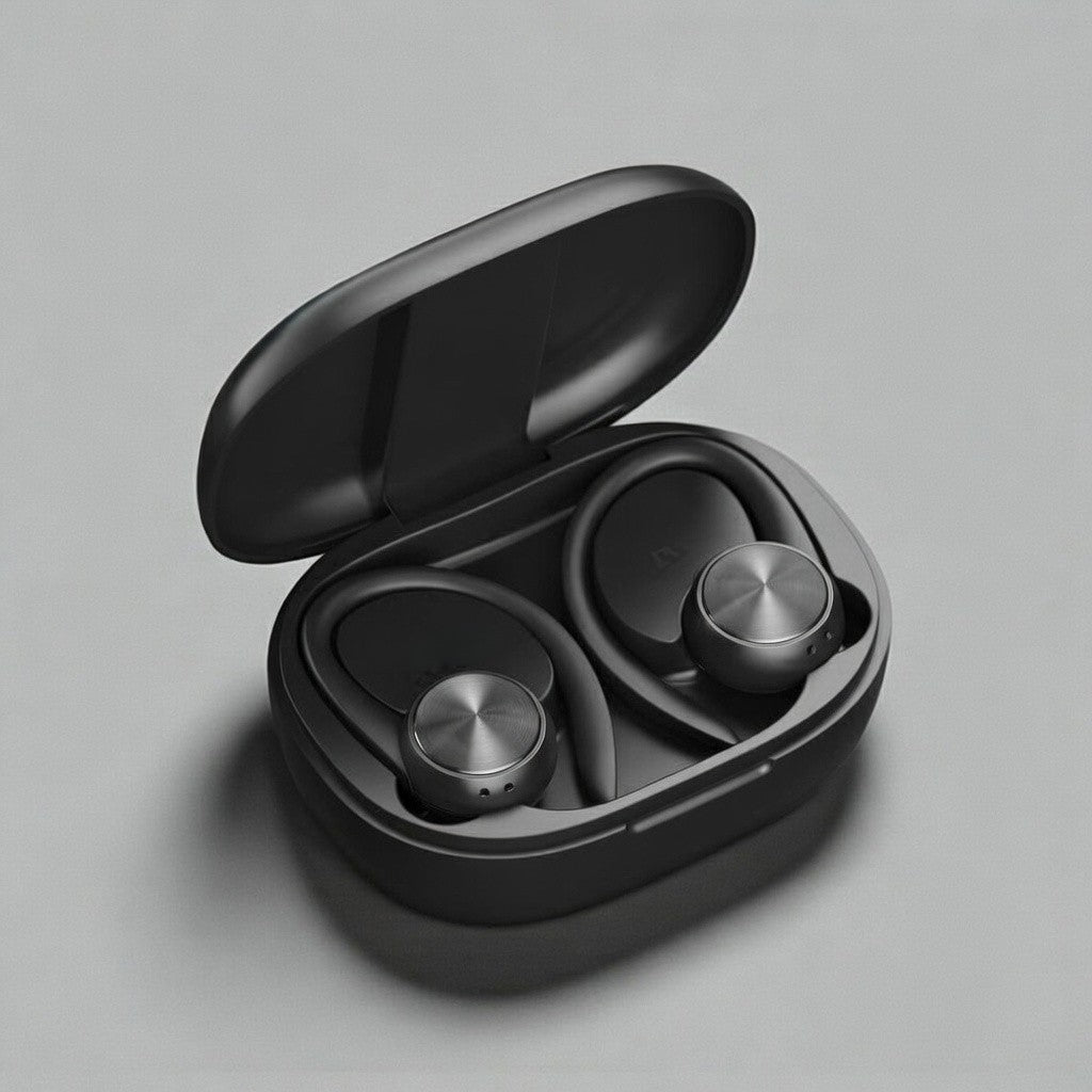 Auriculares Bluetooth R200 TWS Desportivos com Ecrã Digital e Gancho Ergonómico