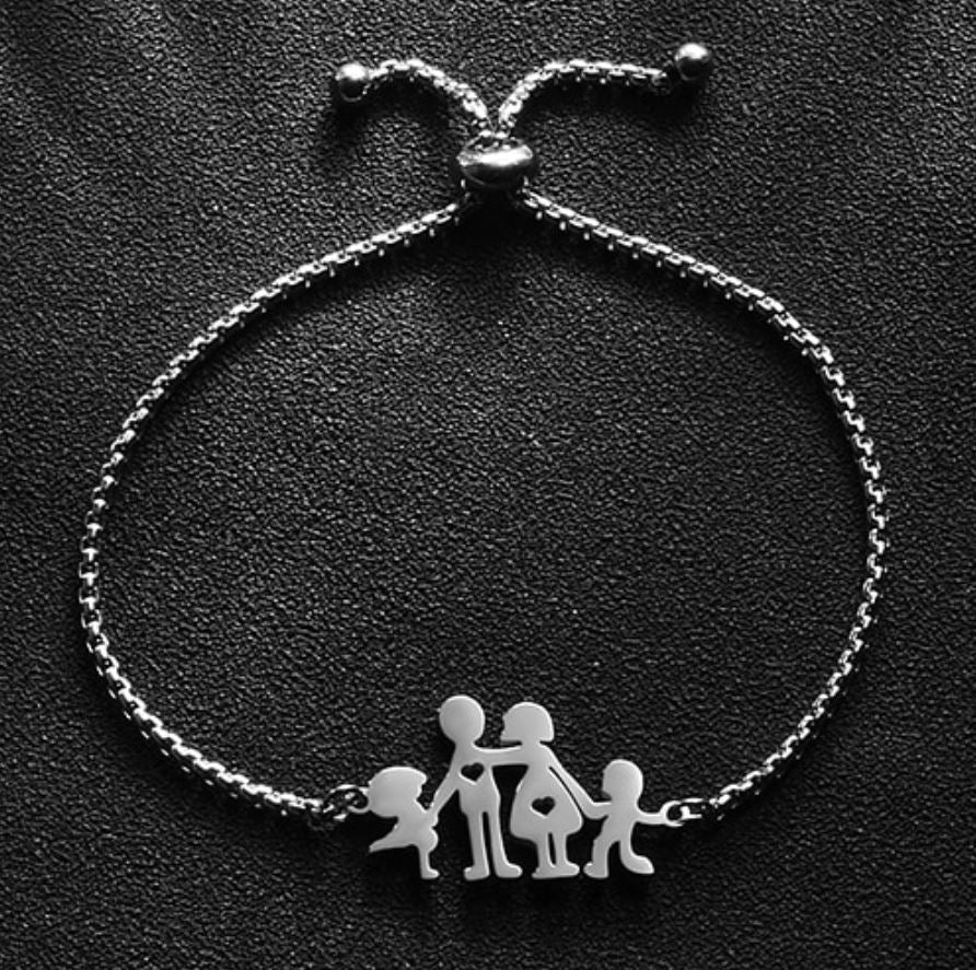 Pulseira da Família em Aço Inoxidável