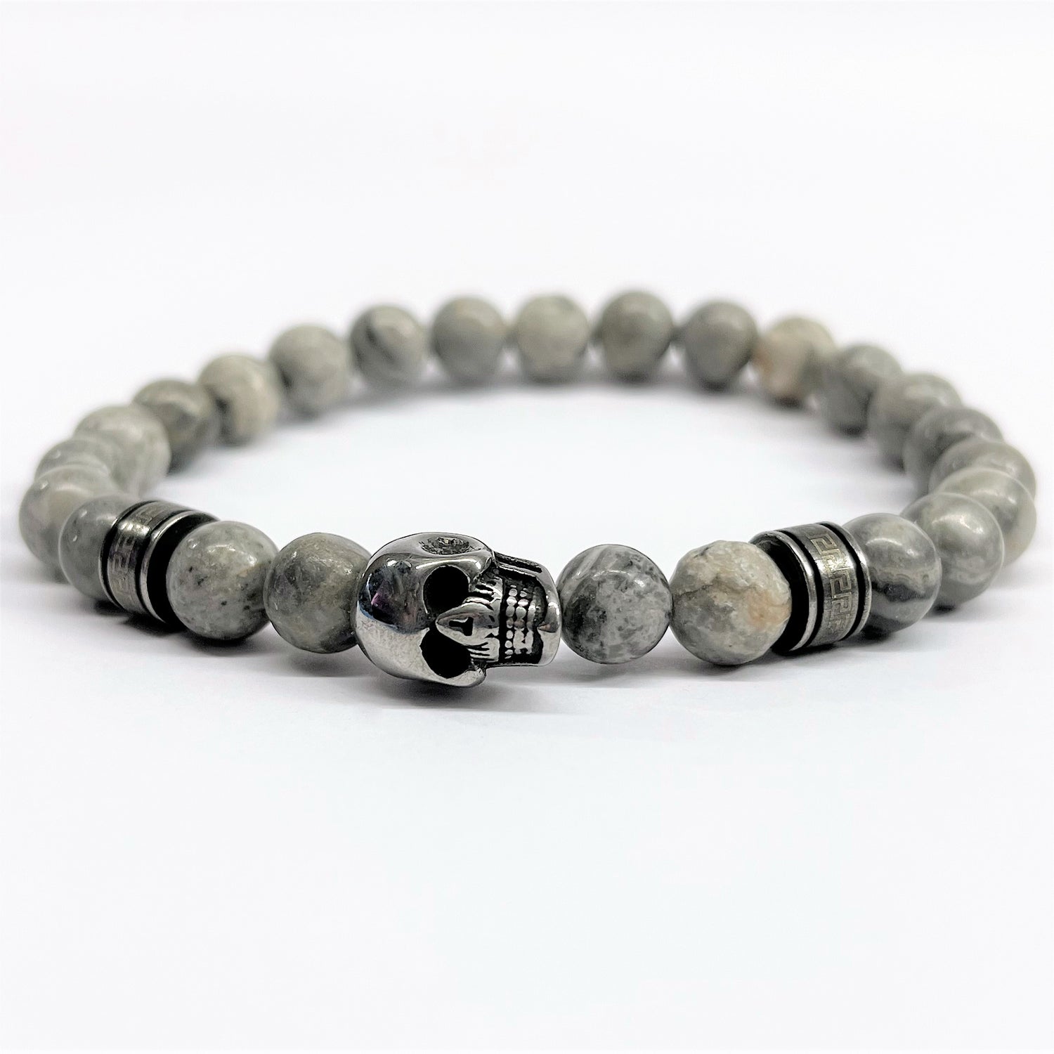 Pulseira Skull de Pedra Natural