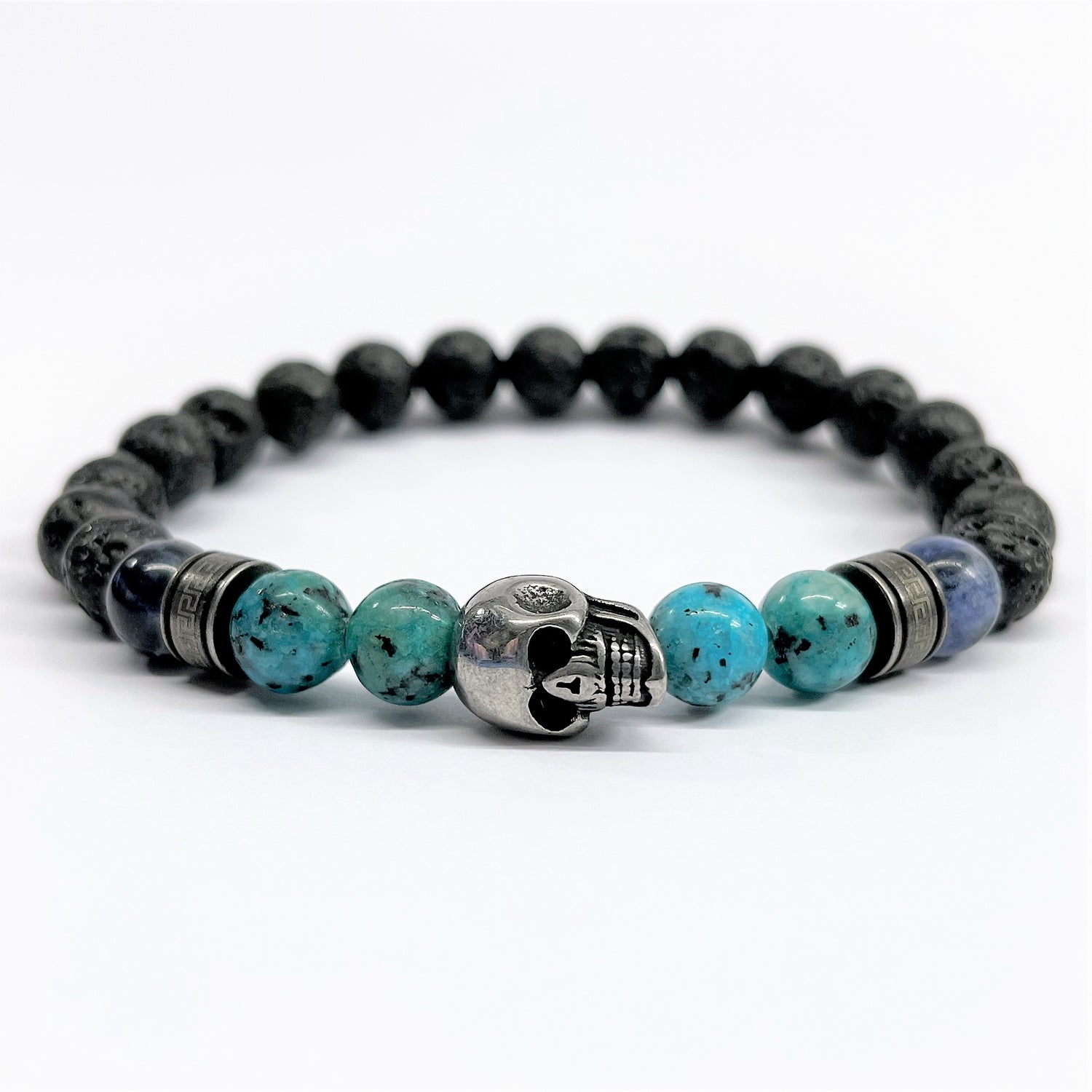 Pulseira Skull de Pedra Natural