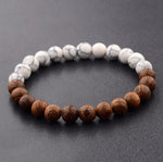 Pulseira de Madeira e Pedra Natural - Yoga e Meditação (7421552263342)