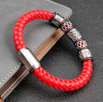 Pulseira de Couro e Aço Inoxidável 316L (7497252602030)